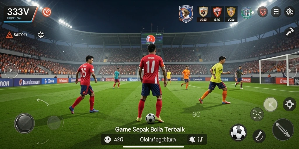 Tampilan gameplay menakjubkan dari 333V yang menampilkan aksi sepak bola.