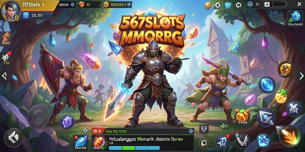 Tampilan menarik dari gameplay 567SLOTS dalam dunia MMORPG yang luas.