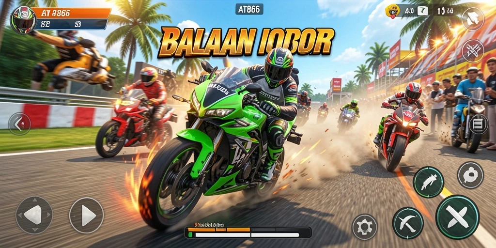 Tampilan balapan motor yang mendebarkan di AT866.