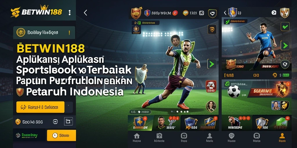 Screenshot BETWIN188 menampilkan antarmuka aplikasi Sportsbook yang menarik.