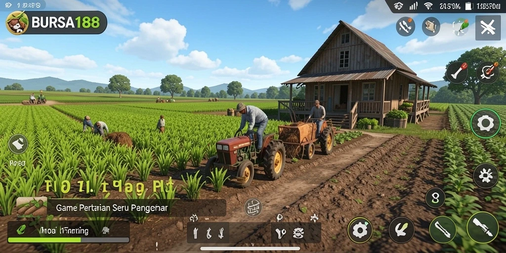 Screenshot BURSA188 menunjukkan momen seru saat melakukan panen tanaman.