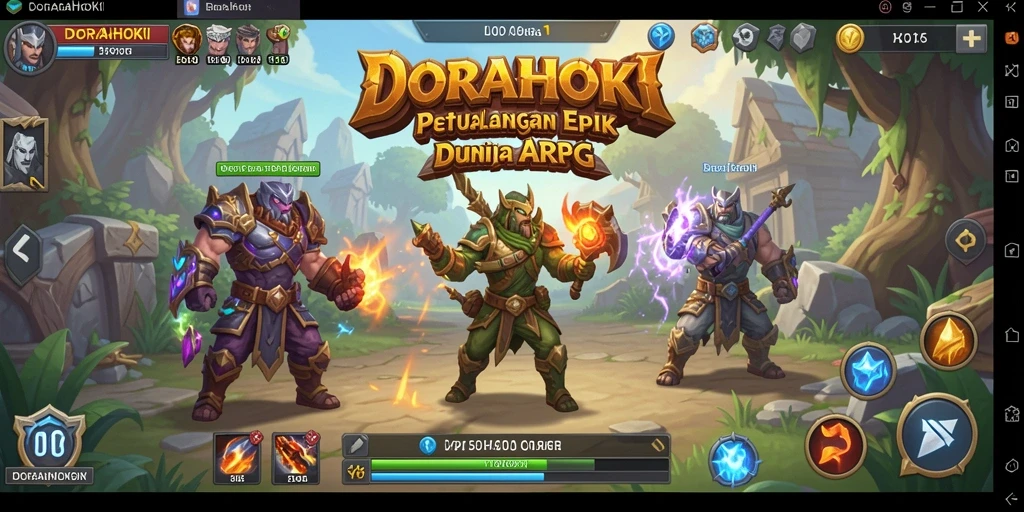 Screenshot DORAHOKI menampilkan aksi seru dalam pertempuran ARPG.