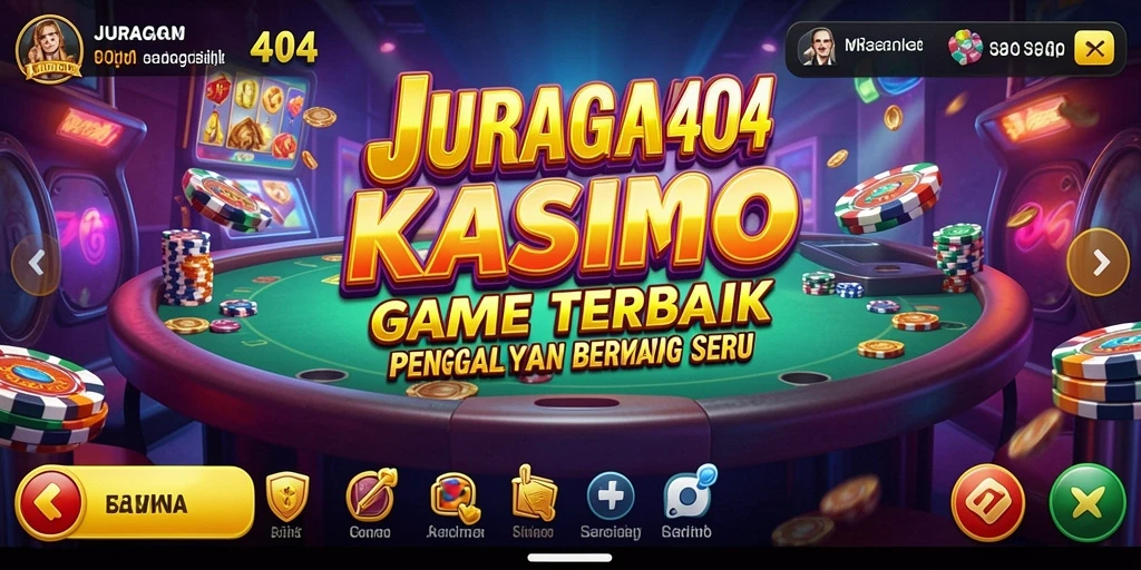 Screenshot utama JURAGAN404 menampilkan permainan Kasino yang seru dan interaktif.