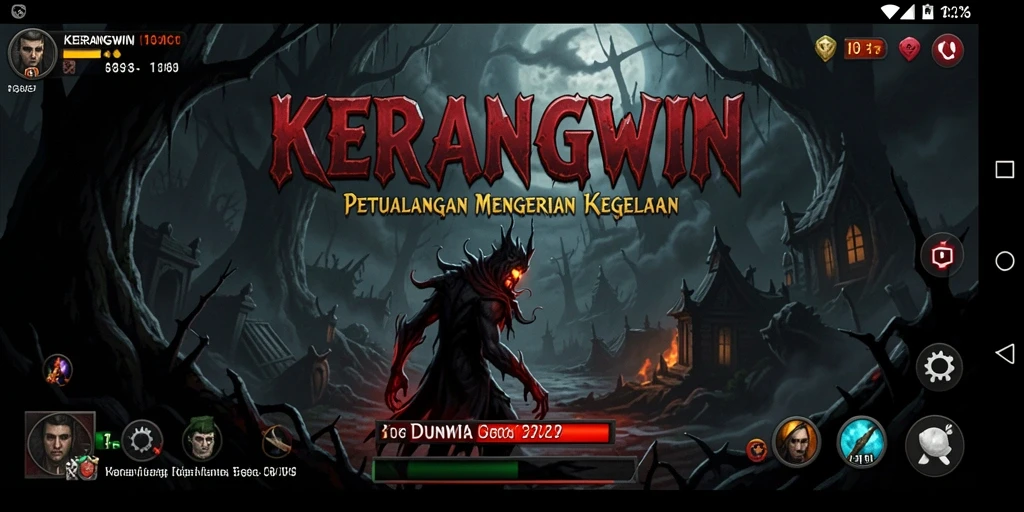 Tampilan gameplay KERANGWIN yang menegangkan dan mencekam.