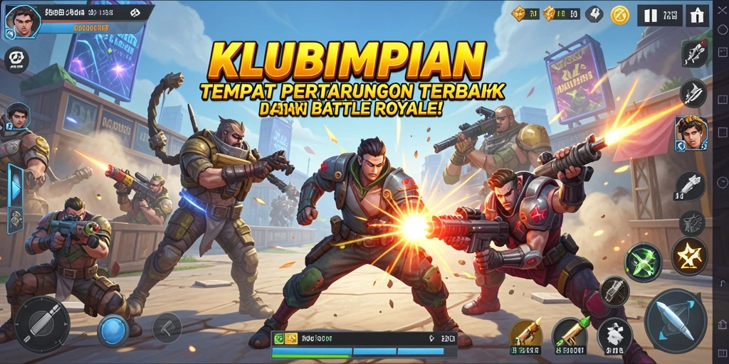 Tangkapan layar gameplay KLUBIMPIAN menampilkan aksi pertempuran yang intens.