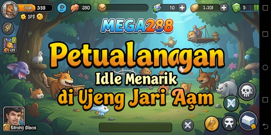Tampilan gameplay MEGA288 yang santai dan mengasyikkan dalam mode Idle.