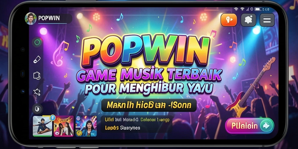 Tampilan gameplay menarik dengan berbagai genre musik.