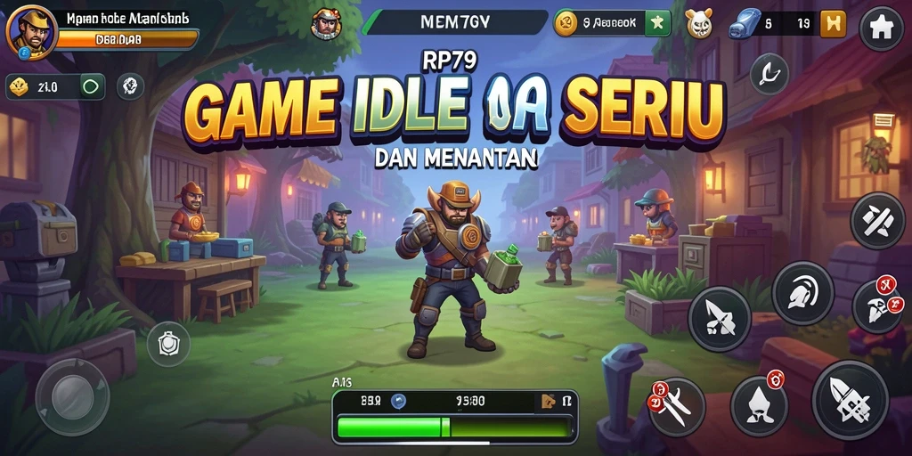 Tampilan gameplay RP79 menunjukkan karakter dan pengumpulan sumber daya yang seru.