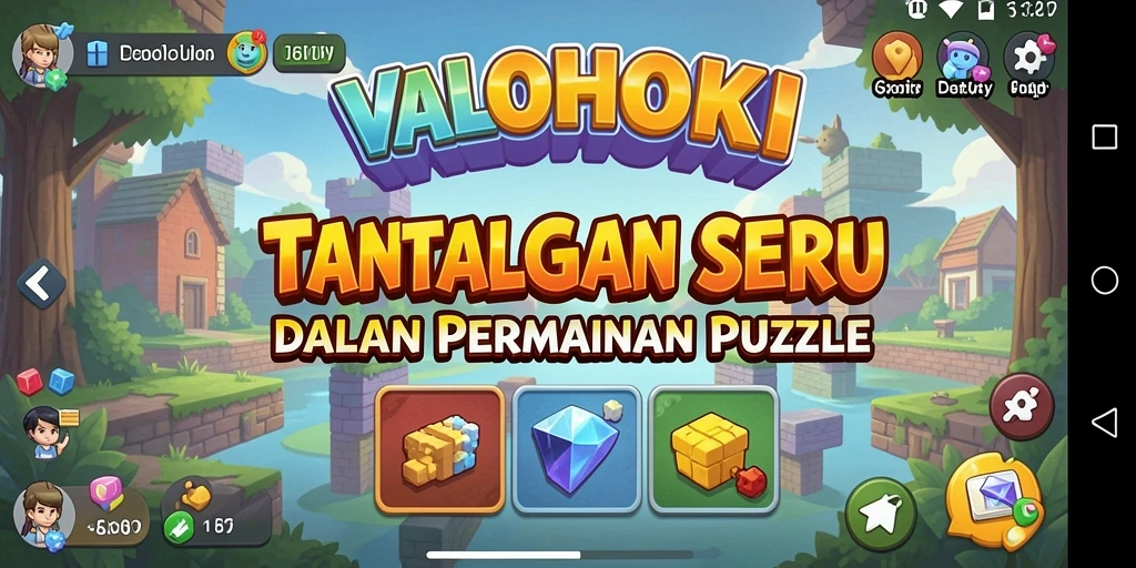 Tangkapan layar permainan VALOHOKI dengan tampilan gameplay Puzzle yang menarik.