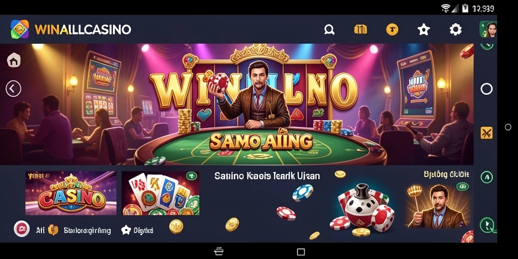 Tampilan menawan gameplay WINALLCASINO dalam suasana kasino.